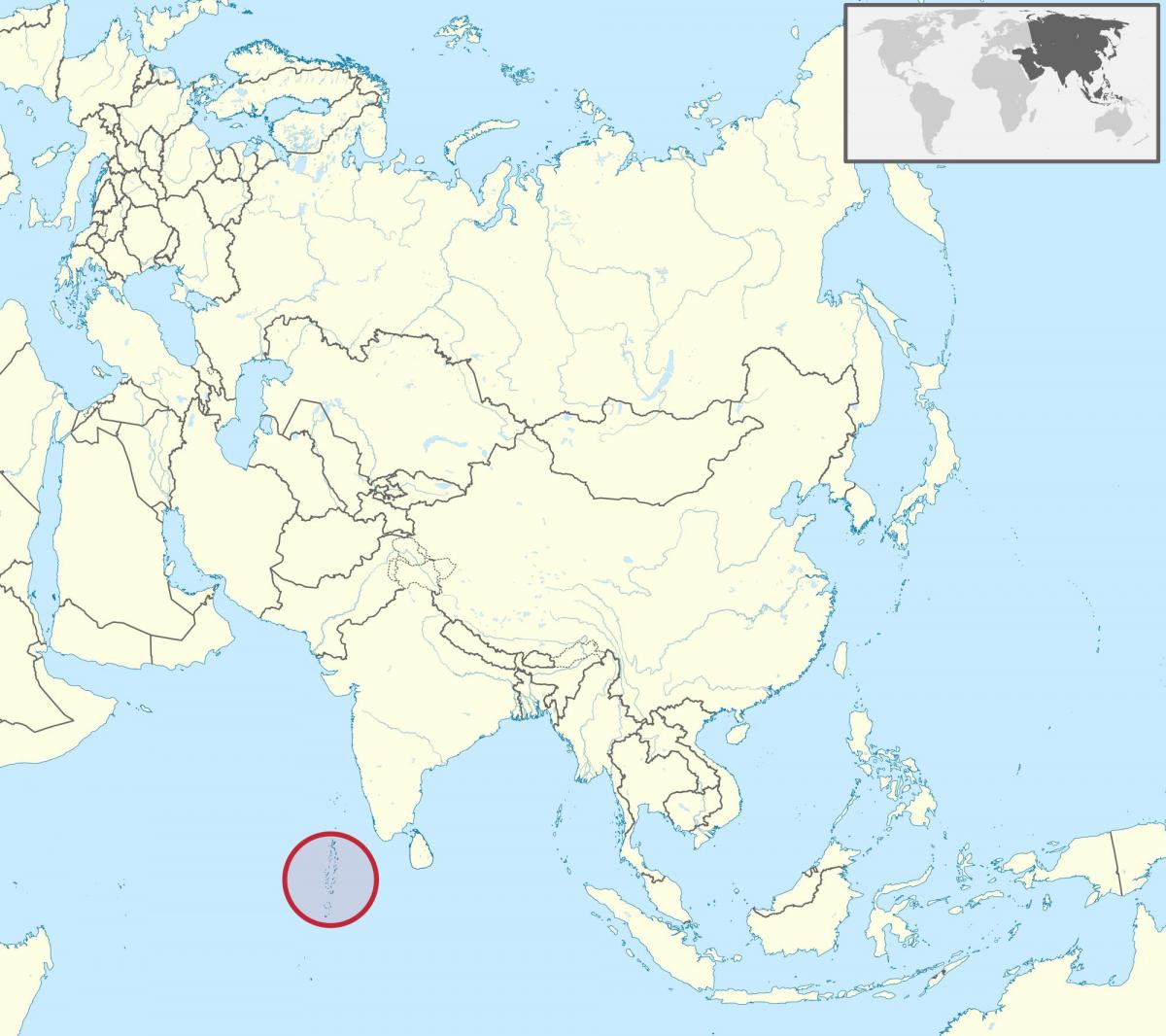 mapa maledivy mapa asie