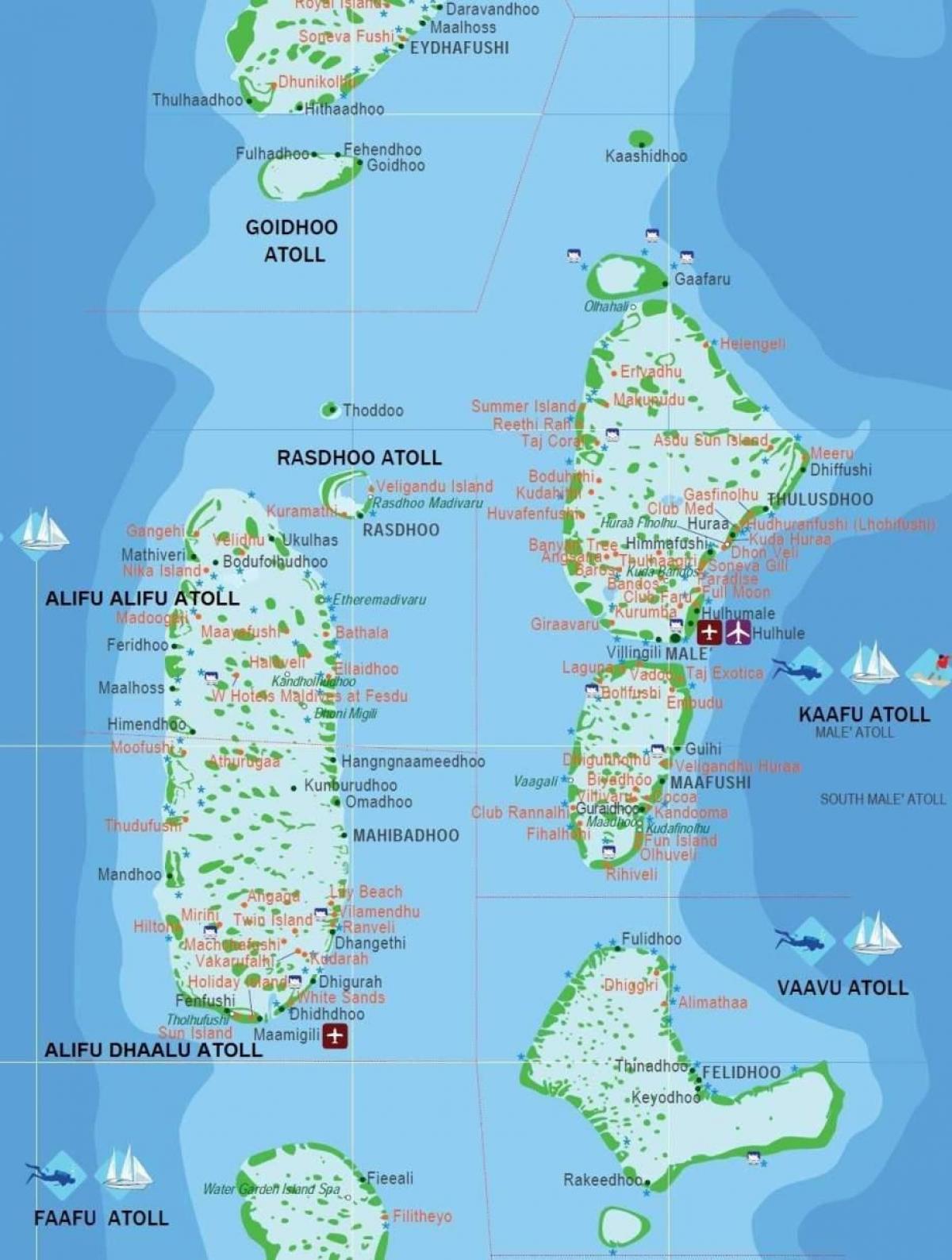 maledivy mapa hlavního města