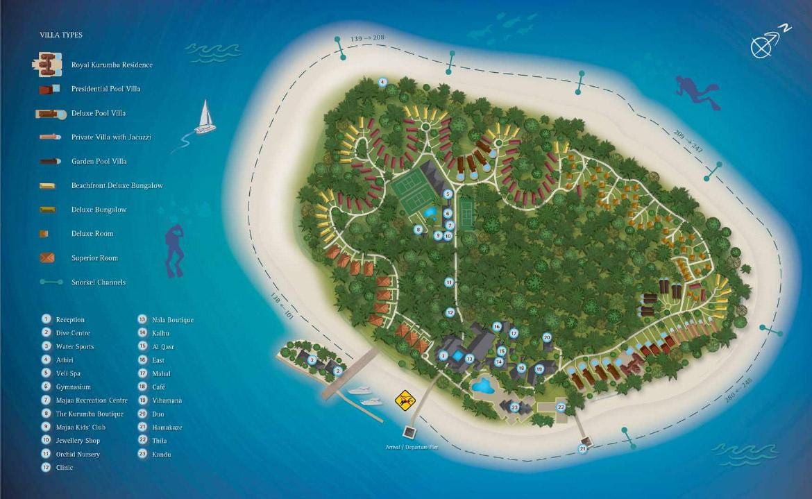 kurumba maldives resort mapě