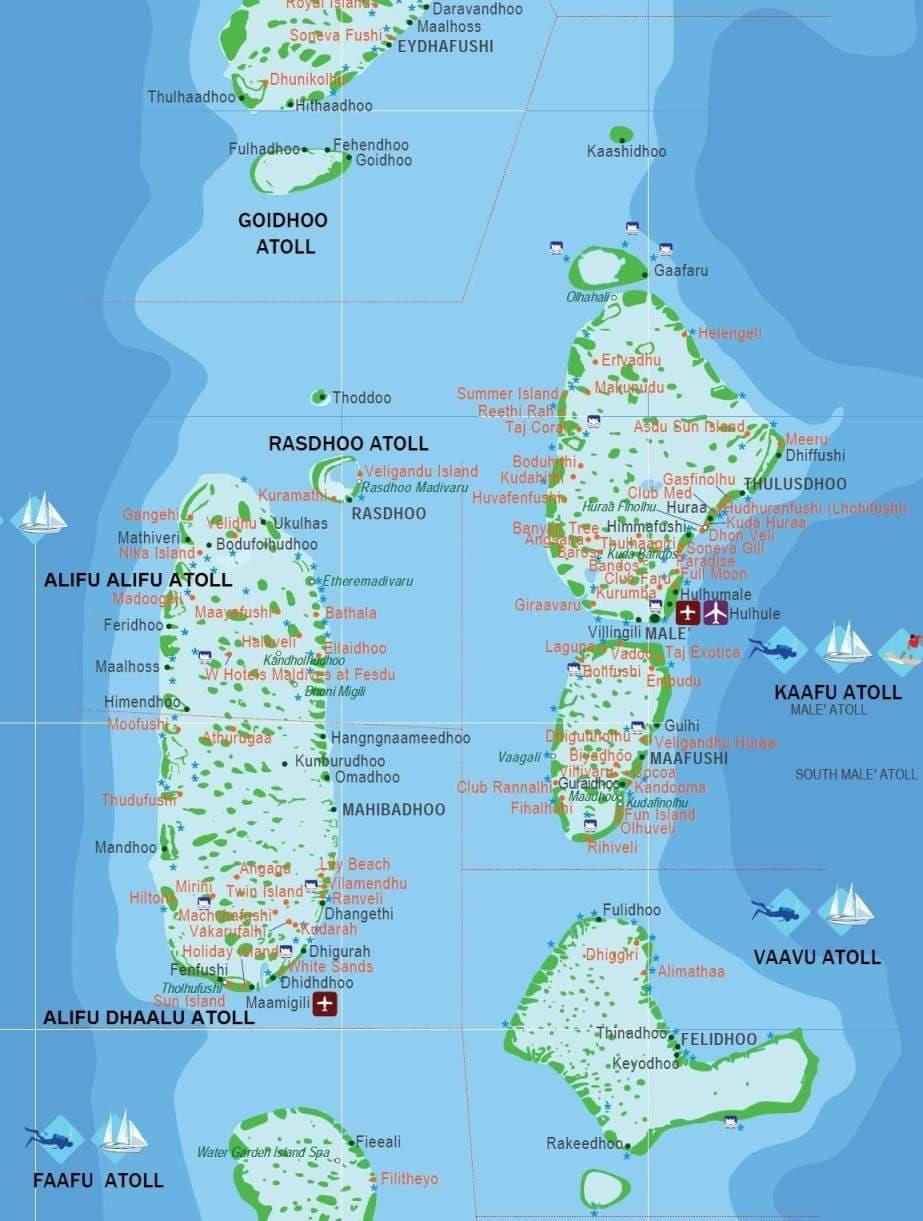 maledivy mapa hlavního města