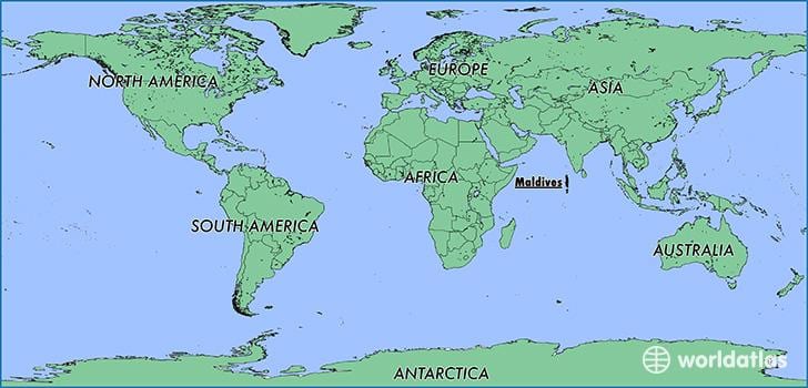 mapa maledivy sousedních zemích