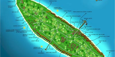Destinaci vaadhoo island, maledivy mapa