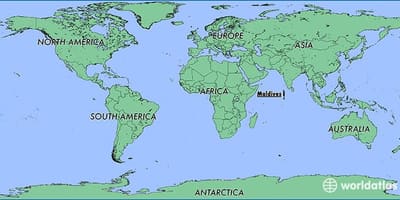 Mapa maledivy sousedních zemích