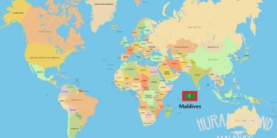 Mapa maledivy v mapě světa