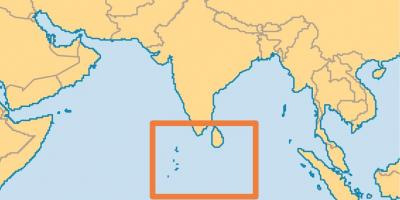 Maledivy ostrov umístění na mapě světa